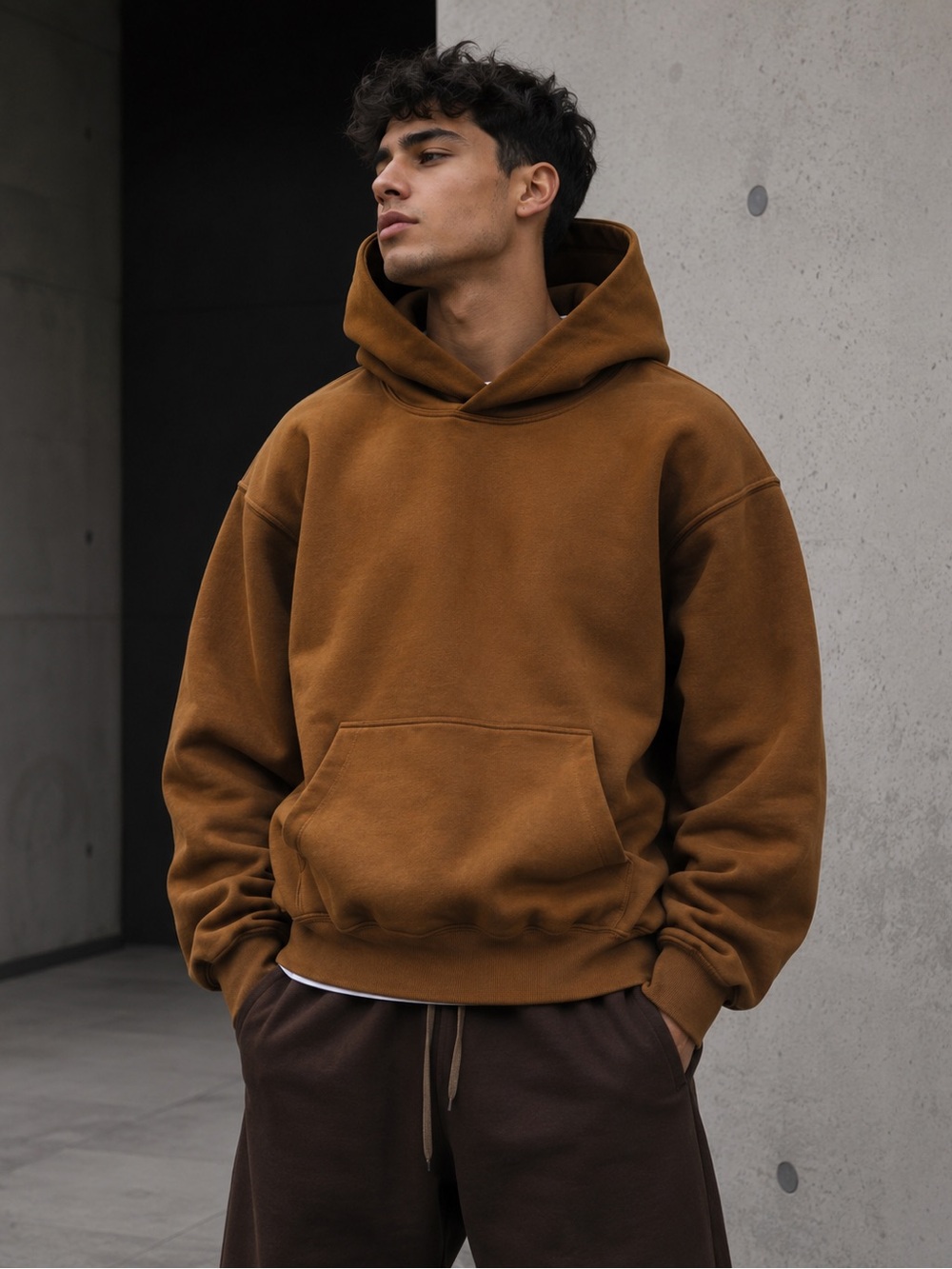 Yeezy Gap Hoodie Brown YZY  Medium Streetwear Hypebeast Kanye West Thick Cotton